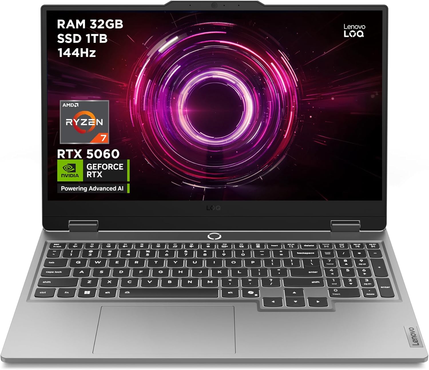 Lenovo LOQ 15AHP10 - Ordinateur Portable Gaming 15.6'' FHD (AMD Ryzen 7 250, RAM 32Go, SSD 1To