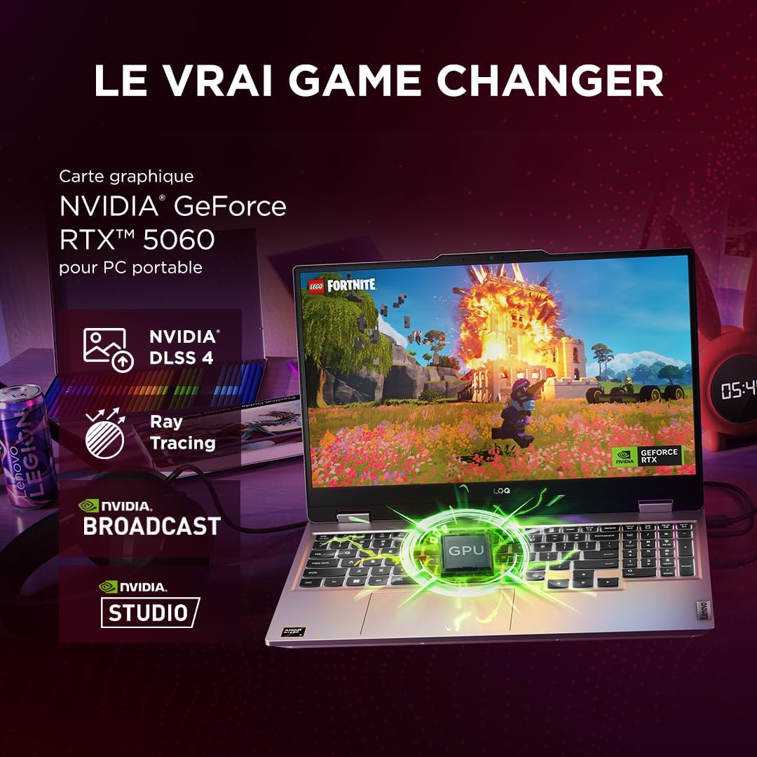 Lenovo LOQ 15AHP10 - Ordinateur Portable Gaming 15.6'' FHD (AMD Ryzen 7 250, RAM 32Go, SSD 1To – Image 2