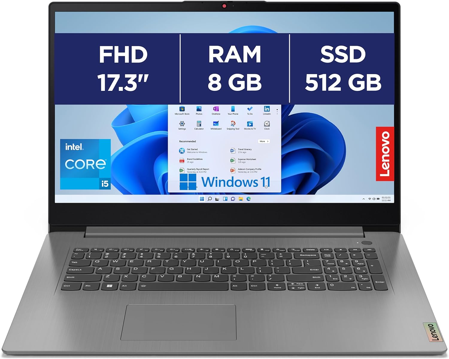 Lenovo IdeaPad 3 17IRU7 - Ordinateur Portable 17.3'' FHD
