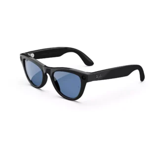 Lunettes connectées META Ray-Ban Skyler, Noir brillant, Transitions® Bleu Céruléen