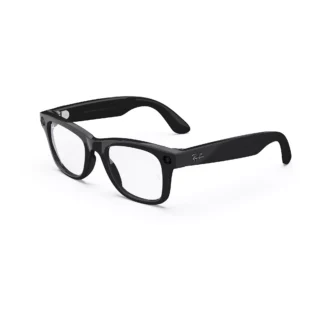 Lunettes connectées META Ray-Ban Wayfarer, Noir Brillant, Transparent